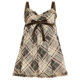 Preppy Aesthetic Plaid Mini Tank Dress