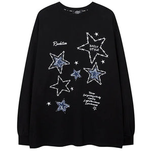 Preppy Star Patch Sweatshirt