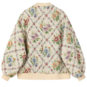 Retro Floral Bomber Jacket