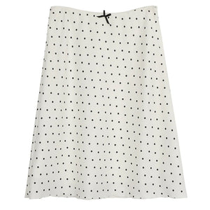 Satin Polka Dot Midi Skirt