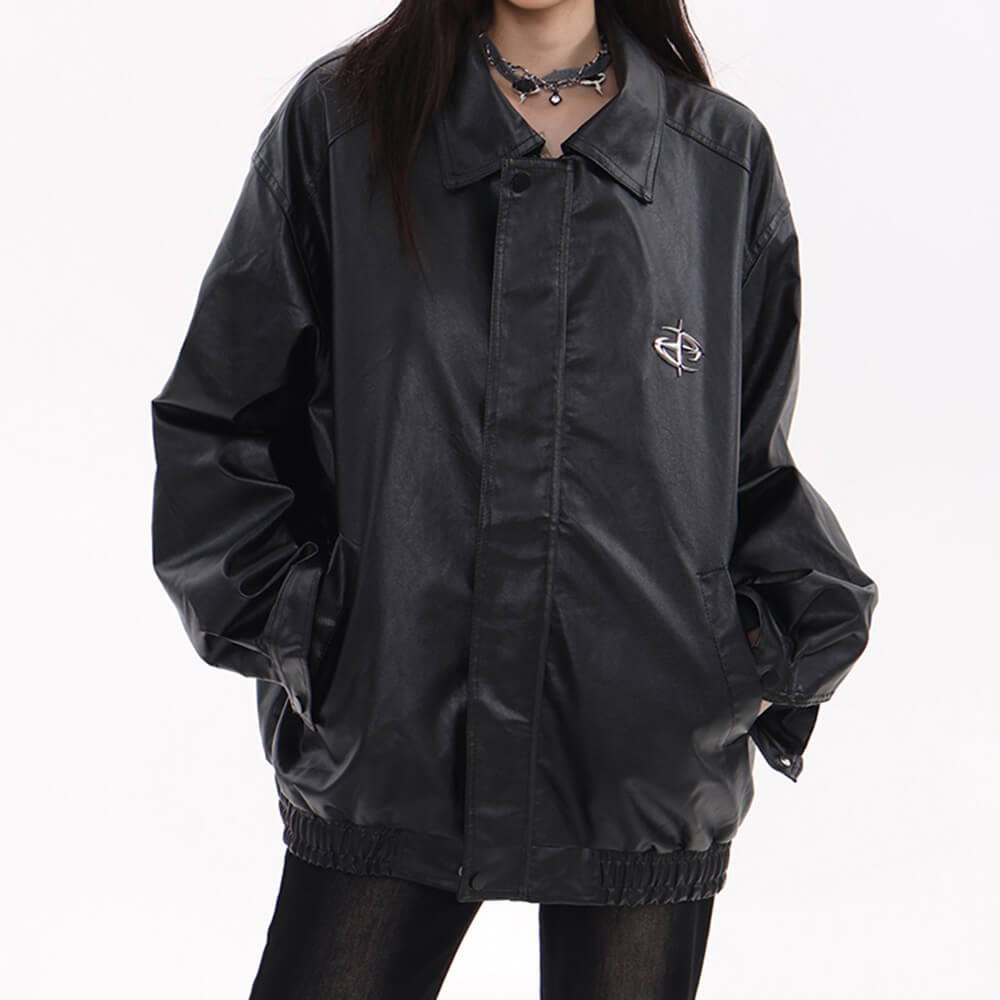 Star Girl Bomber Leather Jacket