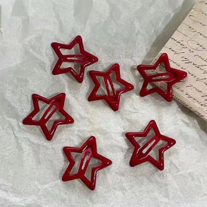 Star Shape Red Hair Clips