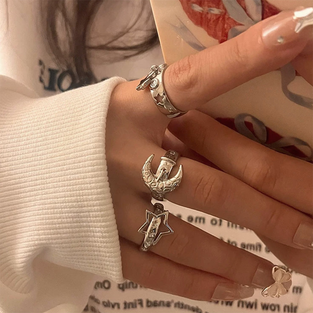 Stars & Moon Aesthetic Ring Set