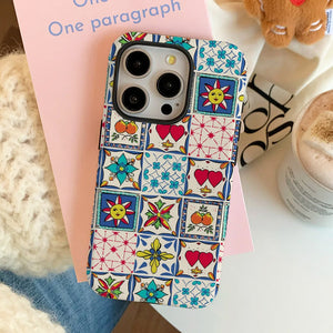 Sun & Heart Pattern iPhone Case
