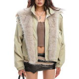 Vanilla Latte Fur Trim Jacket