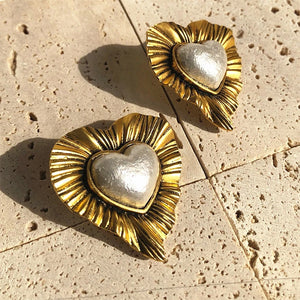 Vintage Pearl Heart Earrings