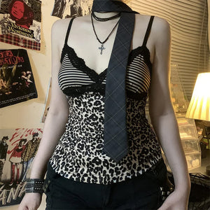 Y2K Leopard Print Tank Top