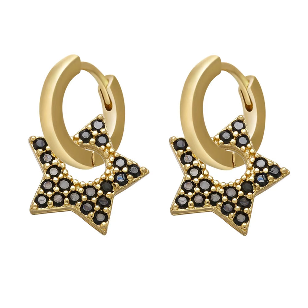 Y2K Star Drop Hoops Earrings